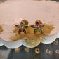 Aretes Topos Flor Oro Laminado 18k