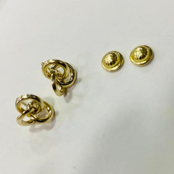 Aretes Elegantes Vanguardistas Oro Laminado 18K para Mujer