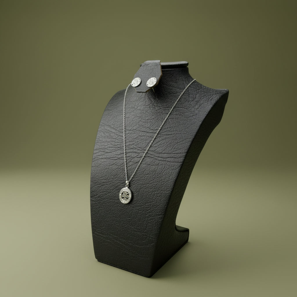 Set Árbol de la Vida Plata 925 – Detalle de Incrustaciones de Cristal y Estuche de Lujo | Brillo Encanto