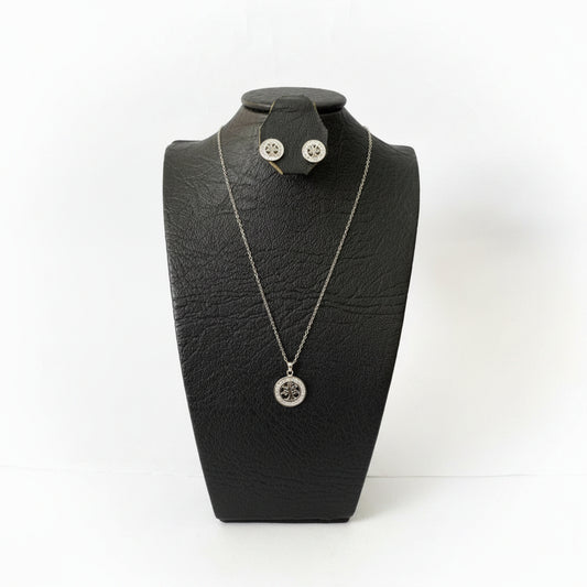 Set Árbol de la Vida en Plata 925 Italiana – Cadena, Dije y Aretes con Cristales | Brillo Encanto