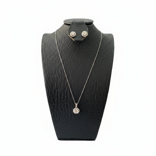 Elegant 18k Gold Plated Pendant Earrings Chain Set