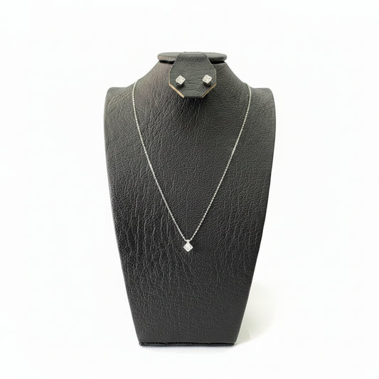 Elegant 18k Gold Plated Pendant Earrings Chain Set