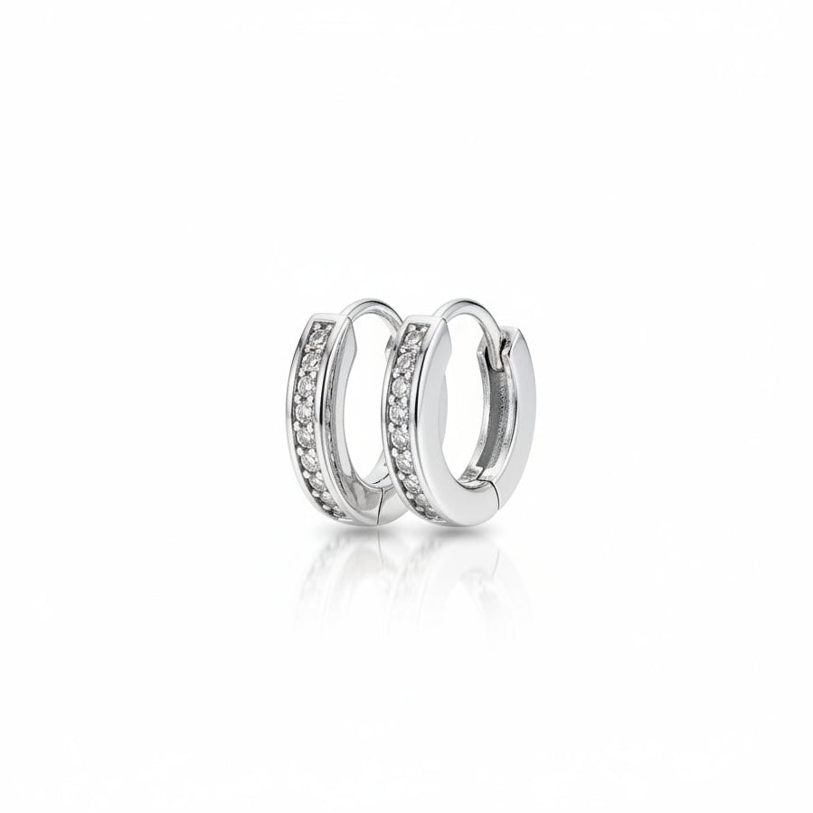 Aretes Hombre Plata 925 Candongas Diamantes Lab | Brillo Encanto