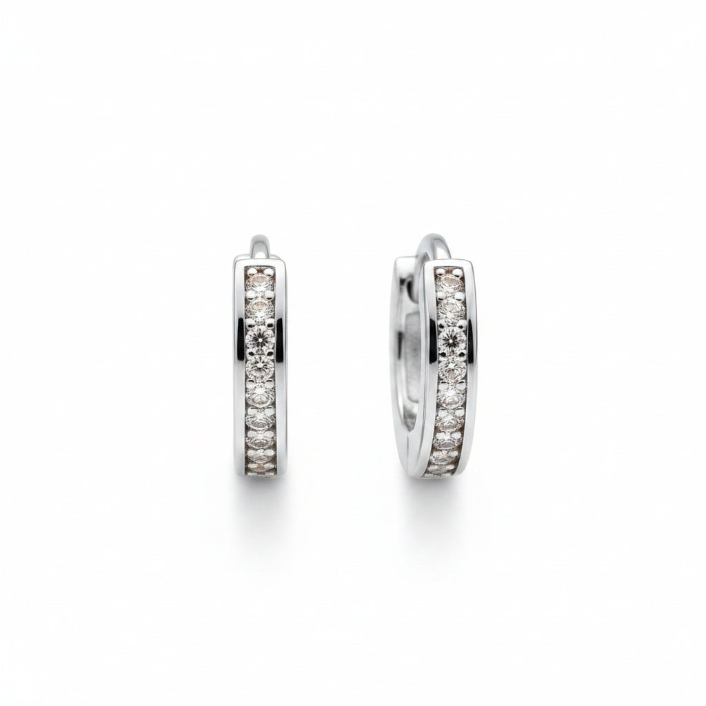 Aretes Hombre Plata 925 Candongas Diamantes Lab | Brillo Encanto