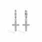 Aretes Hombre Candongas Cruz Plata 925 Cristal | Brillo Encanto