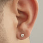 Aretes Estilo Piercing Oro Laminado 18K – Piedra Cuadrada Diamante de Laboratorio