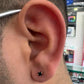 Aretes / Piercing Oro Laminado 18K Hombre Murano Negro