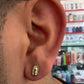 Aretes Virgen de Guadalupe Hombre | Oro Laminado 18K | Brillo Encanto