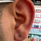 Aretes Hombre Plata 925 Piedra Esmeralda | Brillo Encanto