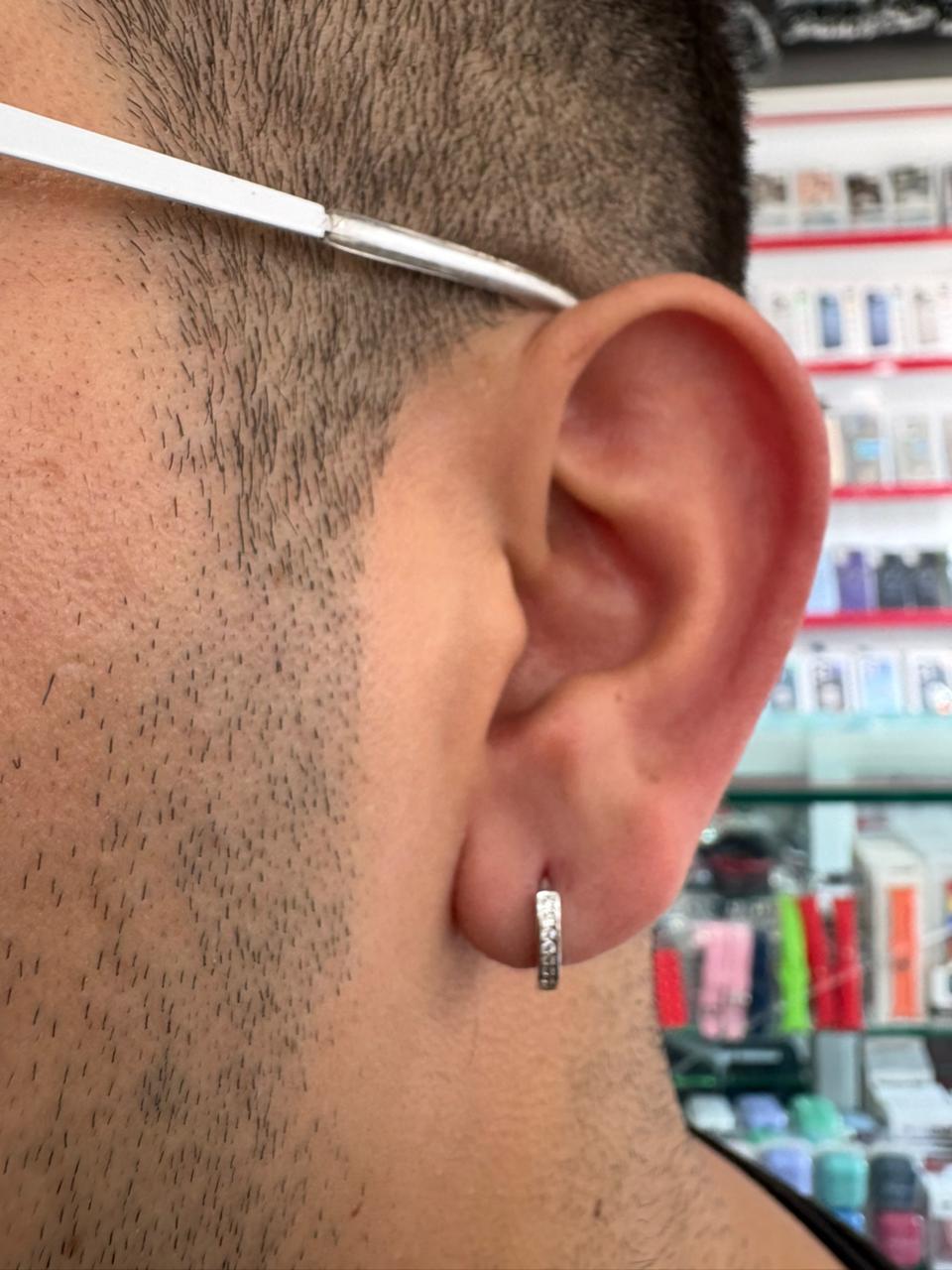Aretes Hombre Plata 925 Candongas Diamantes Lab | Brillo Encanto