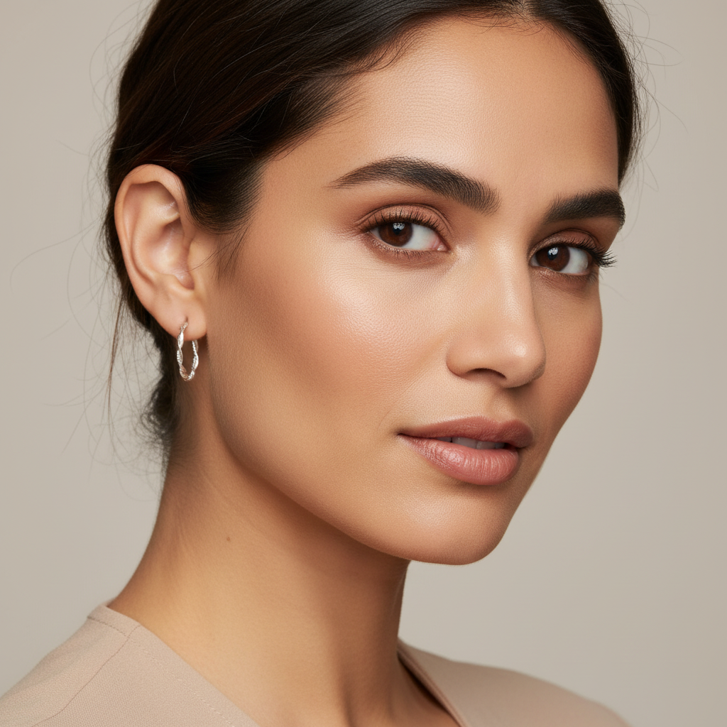 Aretes Melcocha Medianos Plata 925 | Mujer