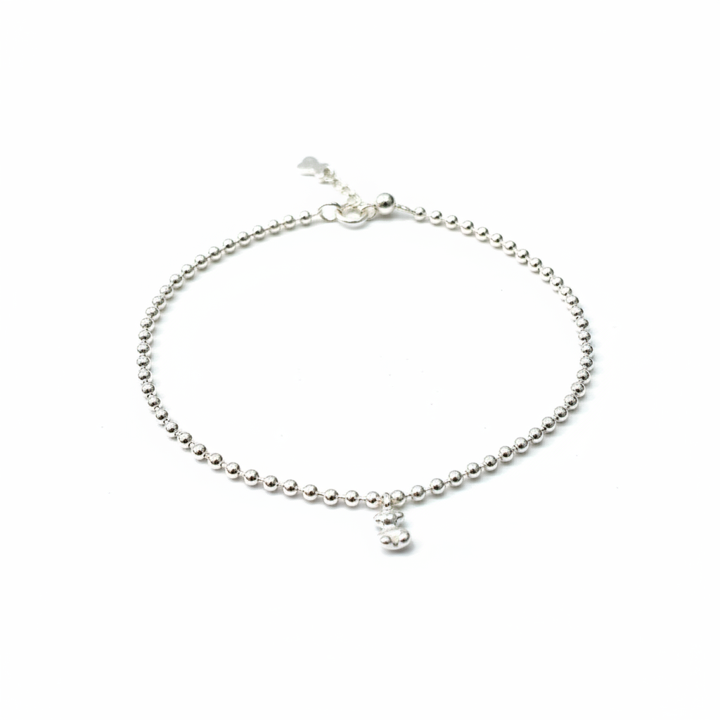 Esclava Oso Teddy Plata 925 Mujer | Ajustable