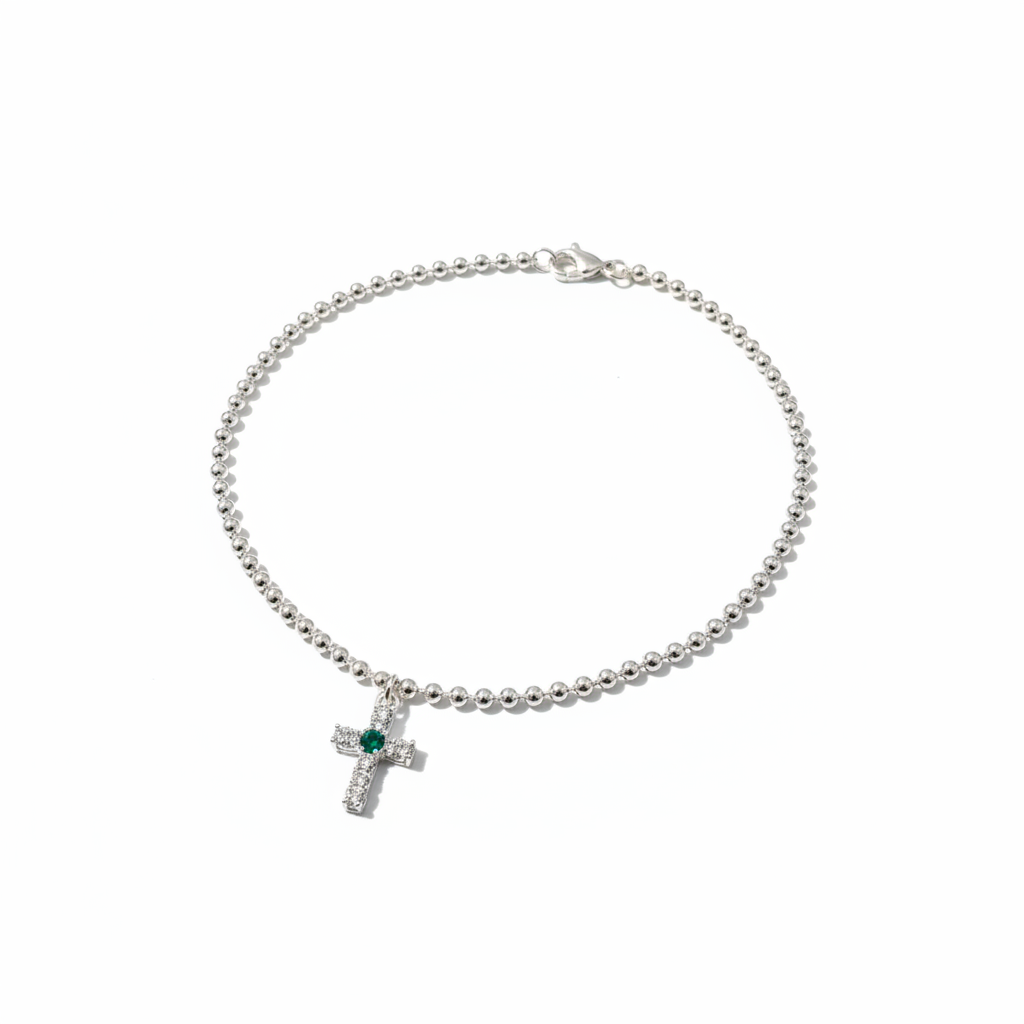 Esclava Cruz Plata 925 Mujer | Ajustable