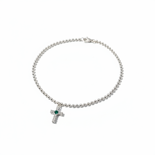 Women's Slave Bracelet in 925 Silver with Sphere Clasp