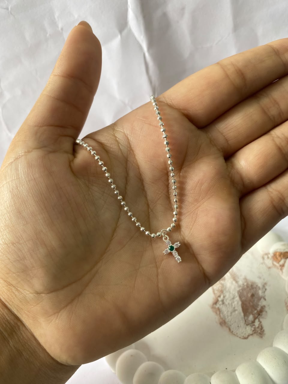 Esclava Cruz Plata 925 Mujer | Ajustable
