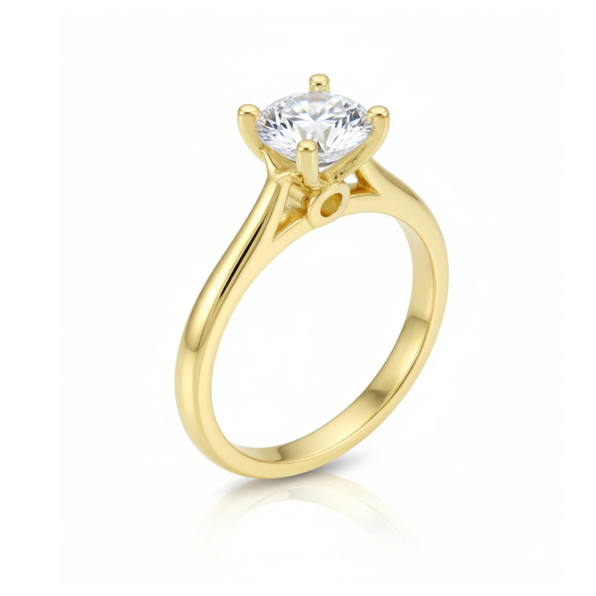 anillo de compromiso oro 18k artesanal con piedra cristal Aura