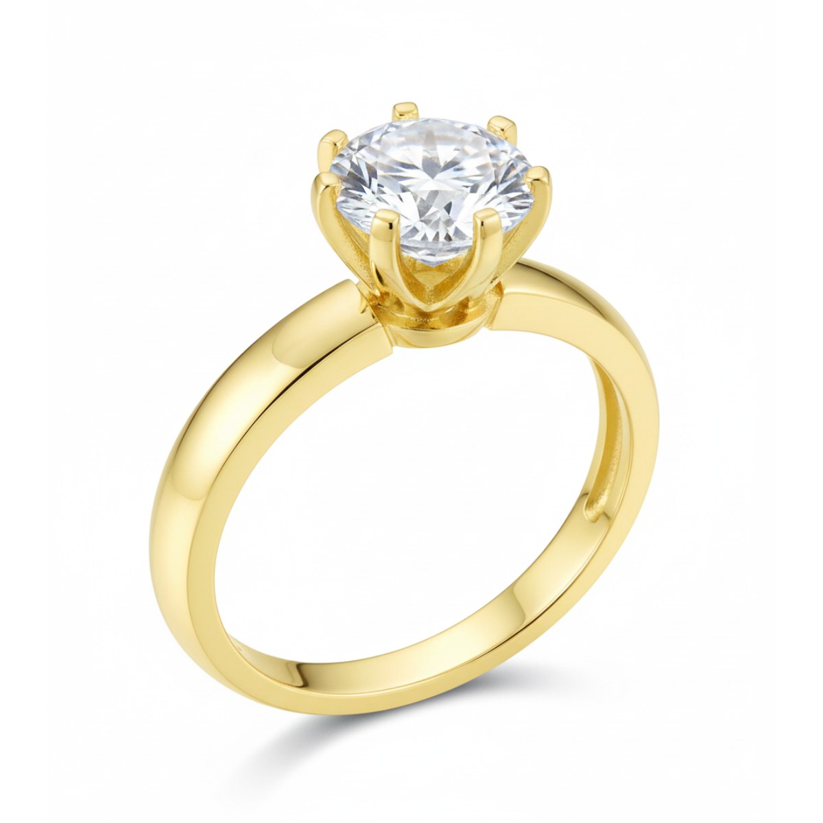 anillo de compromiso oro 18k artesanal piedra cristal Princesa