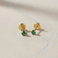 aretes unisex oro laminado 18k tipo esmeralda lujo accesible
