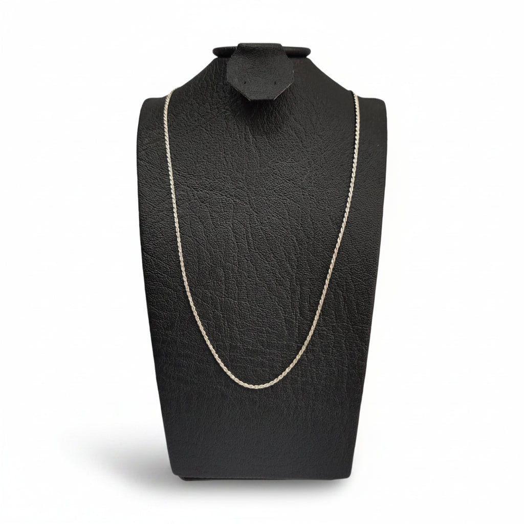 Cadena Lazo Plata 925 hombre 60 cm vista frontal — Brillo Encanto