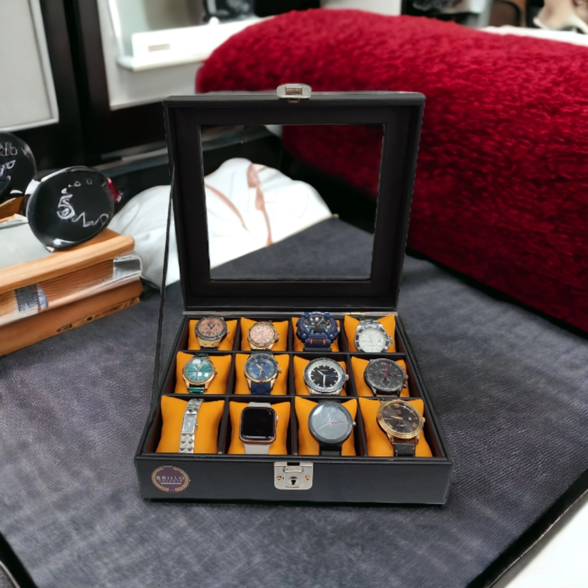 caja organizadora de relojes 12 puestos