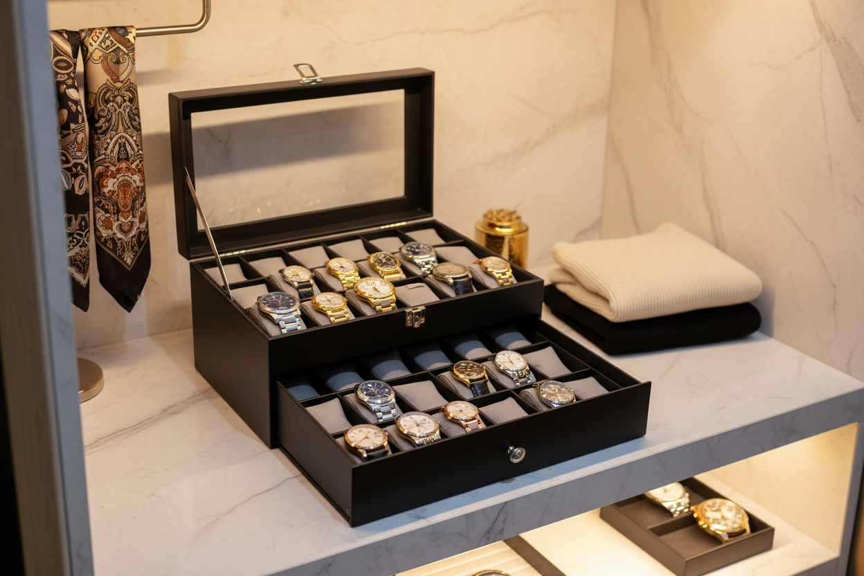 Organizador Relojes Grande 36 Puestos de 2 Niveles