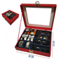 organizador artesanal blanco para 6 relojes y 3 gafas de lujo