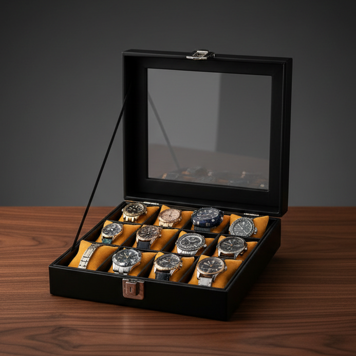 Caja organizadora para 12 relojes  – Estuche de lujo
