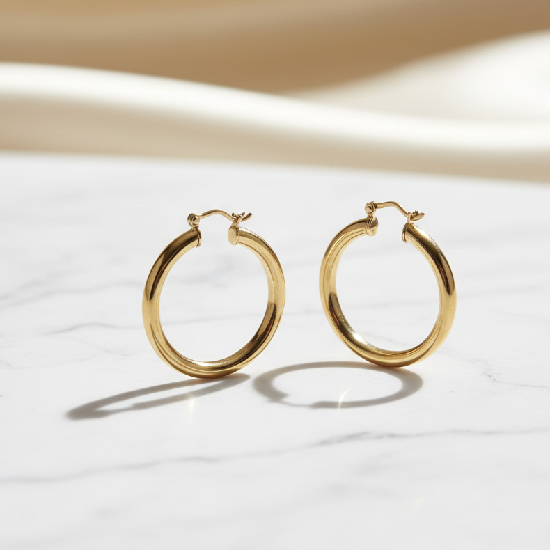 Candongas / Aretes Grandes De Mujer Oro 18k Laminado 3 Cm