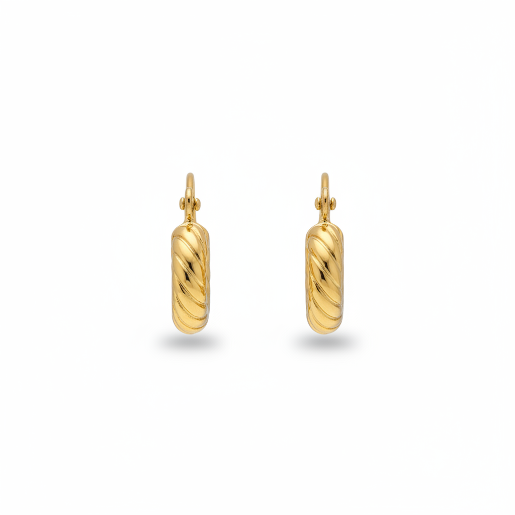 Candongas Bebé y Niña Aros Melcocha | Oro 18k