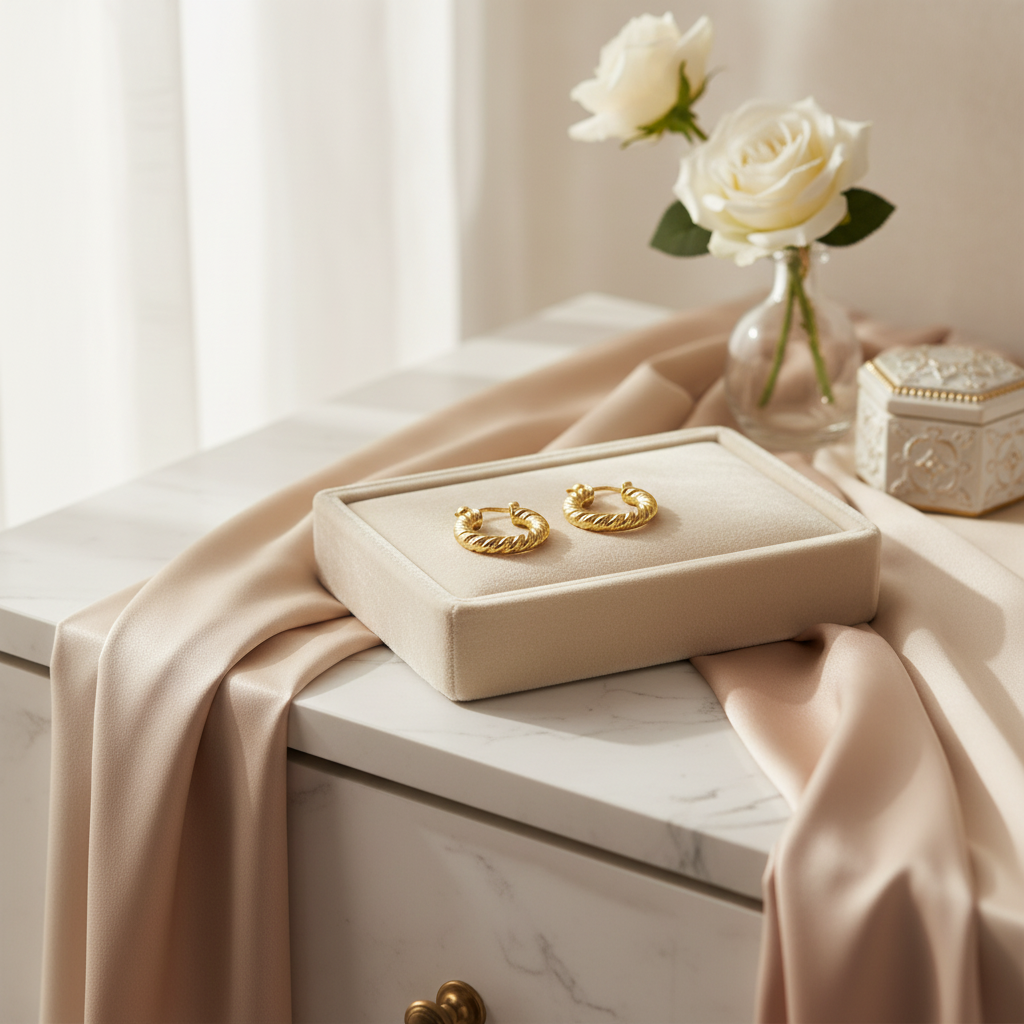 Candongas Pequeñas Oro Laminado18k Aros Melcocha 1,7 CM