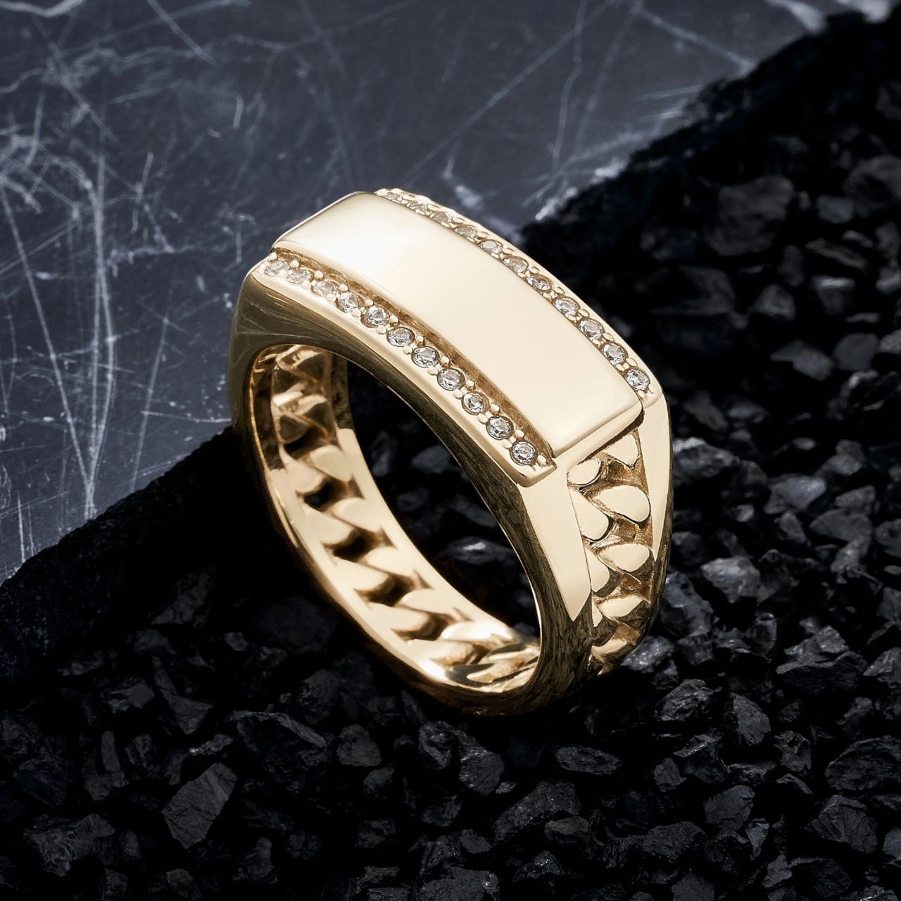 Anillo Sello Hombre Oro laminado18K