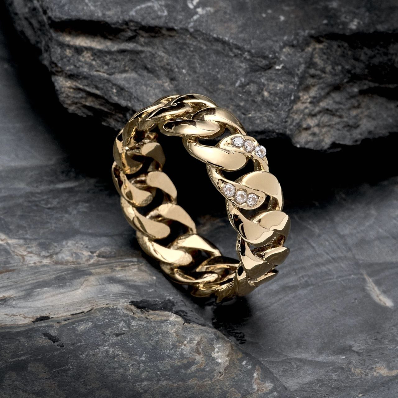 Anillo Cubano unisex Oro laminado18K