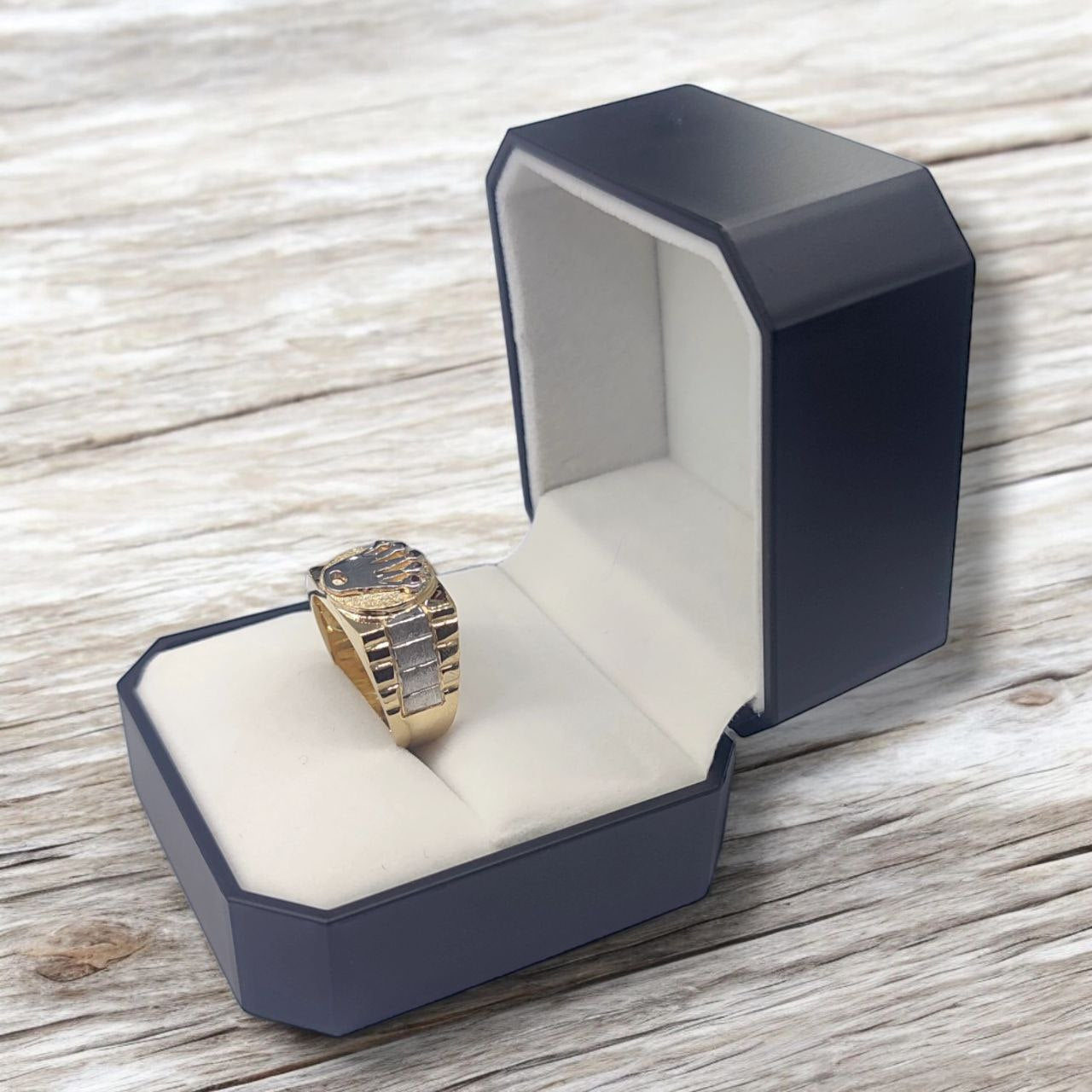 Anillo de Oro 18k para Hombres - Inspirado en la Corona de Rolex