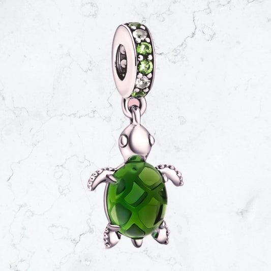 Dije Charm Tortuga Verde Plata925