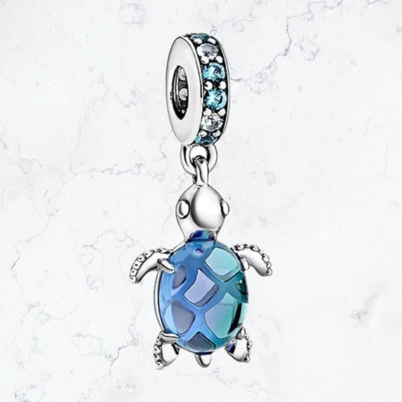 Dije Charm Tortuga Azul Plata925