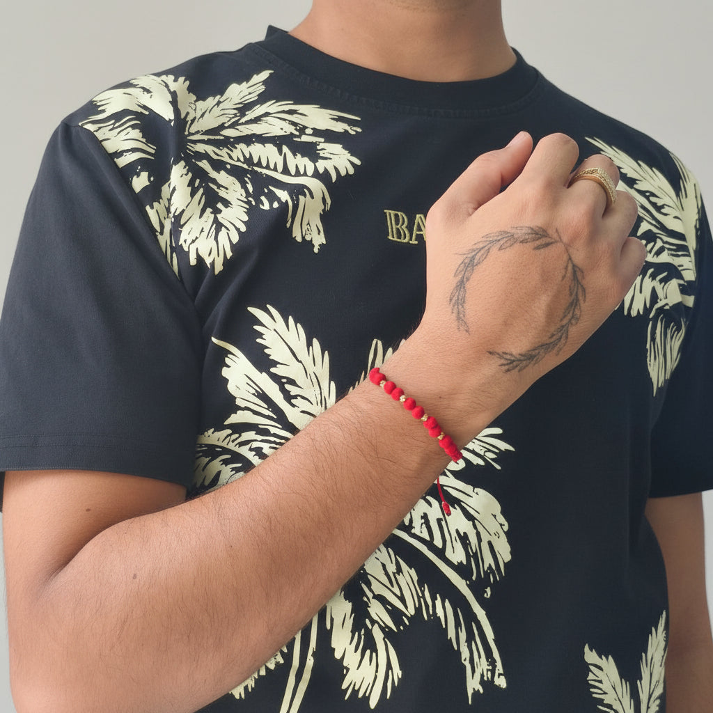 Personalized Unisex 18K Gold Diamond Bracelet with Gold Balls