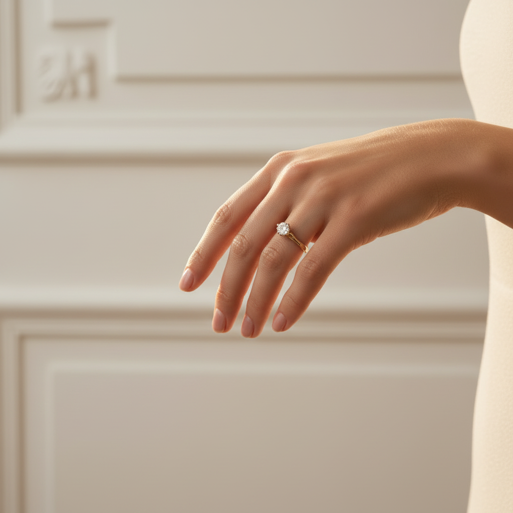 Anillo Oro Laminado 18K Compromiso | Estilo Elegante y Refinado