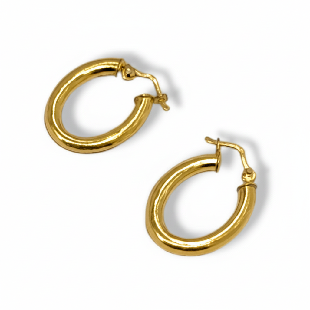 Aretes Mujer Oro Laminado 18k Candongas Moda Medianas Dorada