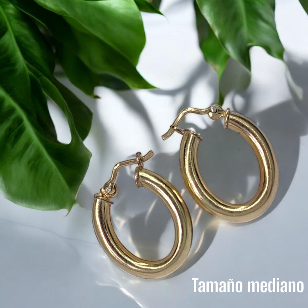 Aretes Mujer Oro Laminado 18k Candongas Moda