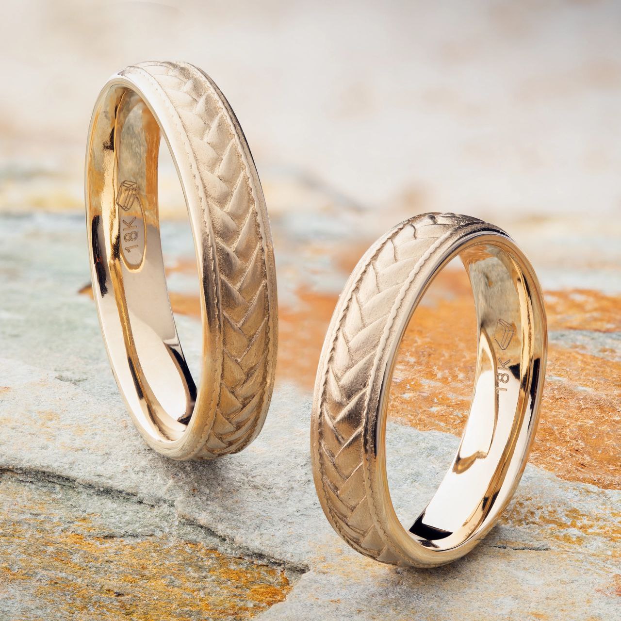 Argollas Anillos Matrimonio Florencia en Oro laminado18K