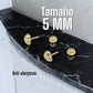 Aretes Anti alérgicos Topitos Seguridad Mujer Oro Laminado 18k Pequeños Corazón