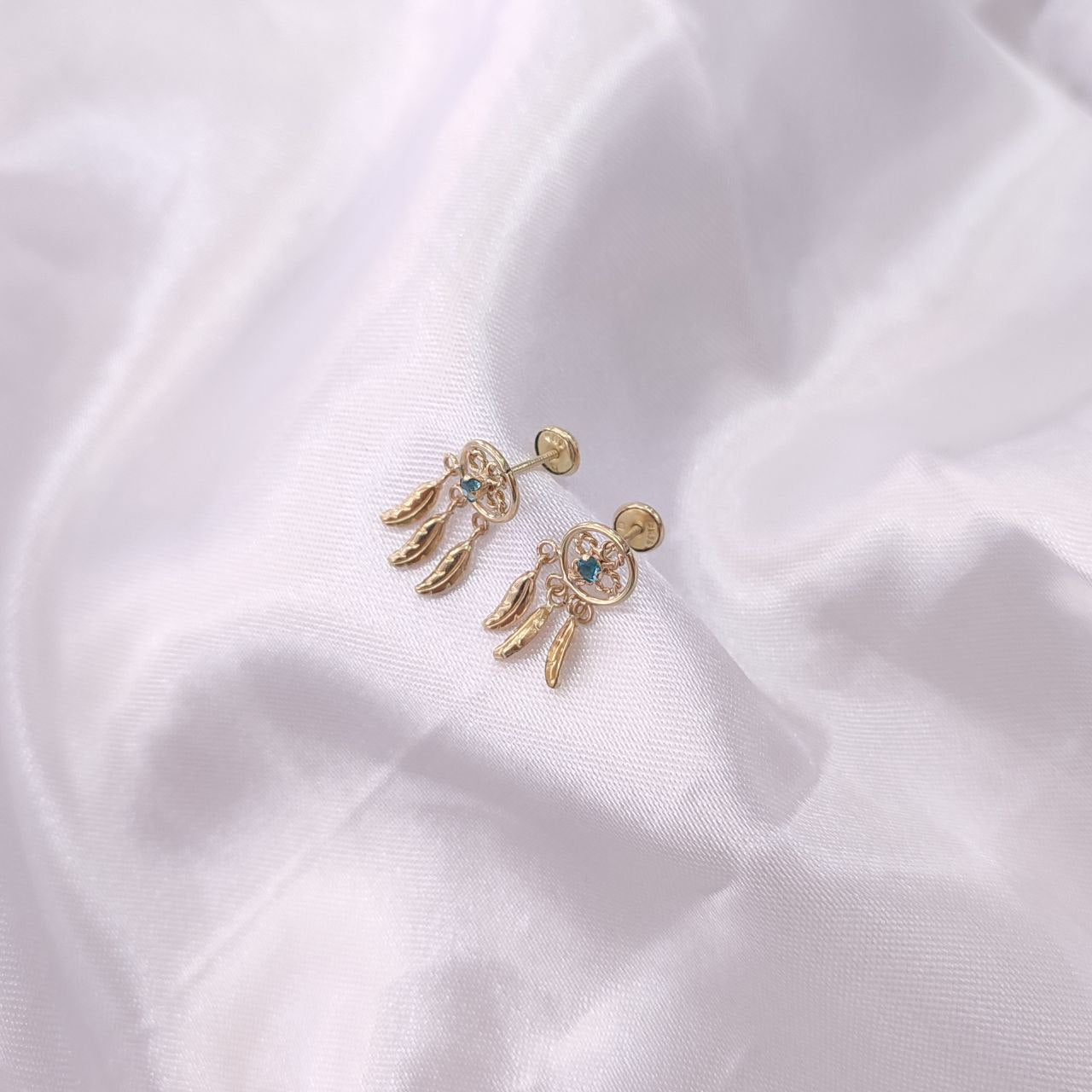 Aretes atrapa sueños Oro Laminado18k Antialérgicos