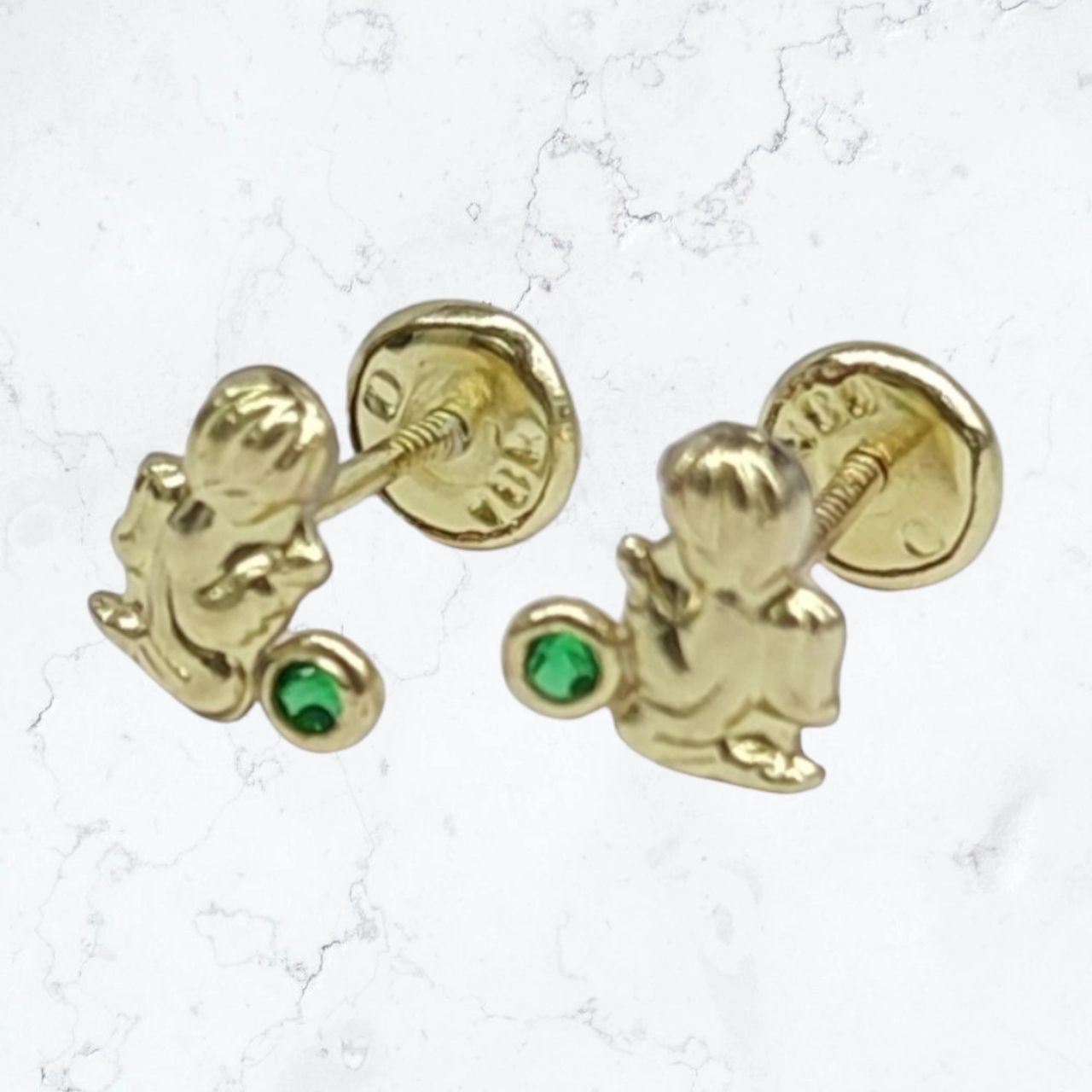 Aretes Niñas Anti alergénicos Angeles Oro Laminado 18k