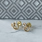 Aretes antialérgicos en tonos oro rosa, blanco y amarillo