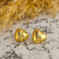Pendientes de Corazón Mate con Detalle Martillado - Joyería en Rodio Premium