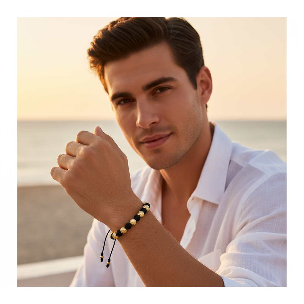 Pulsera Balines Grandes #8 ORO 18K Diamantados