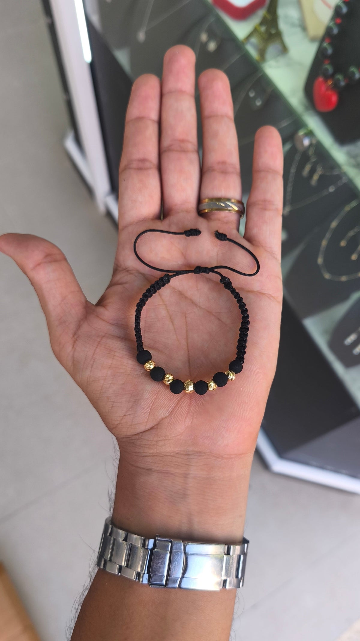 Pulsera de balines de oro de 18 kilates 1#6 4#5