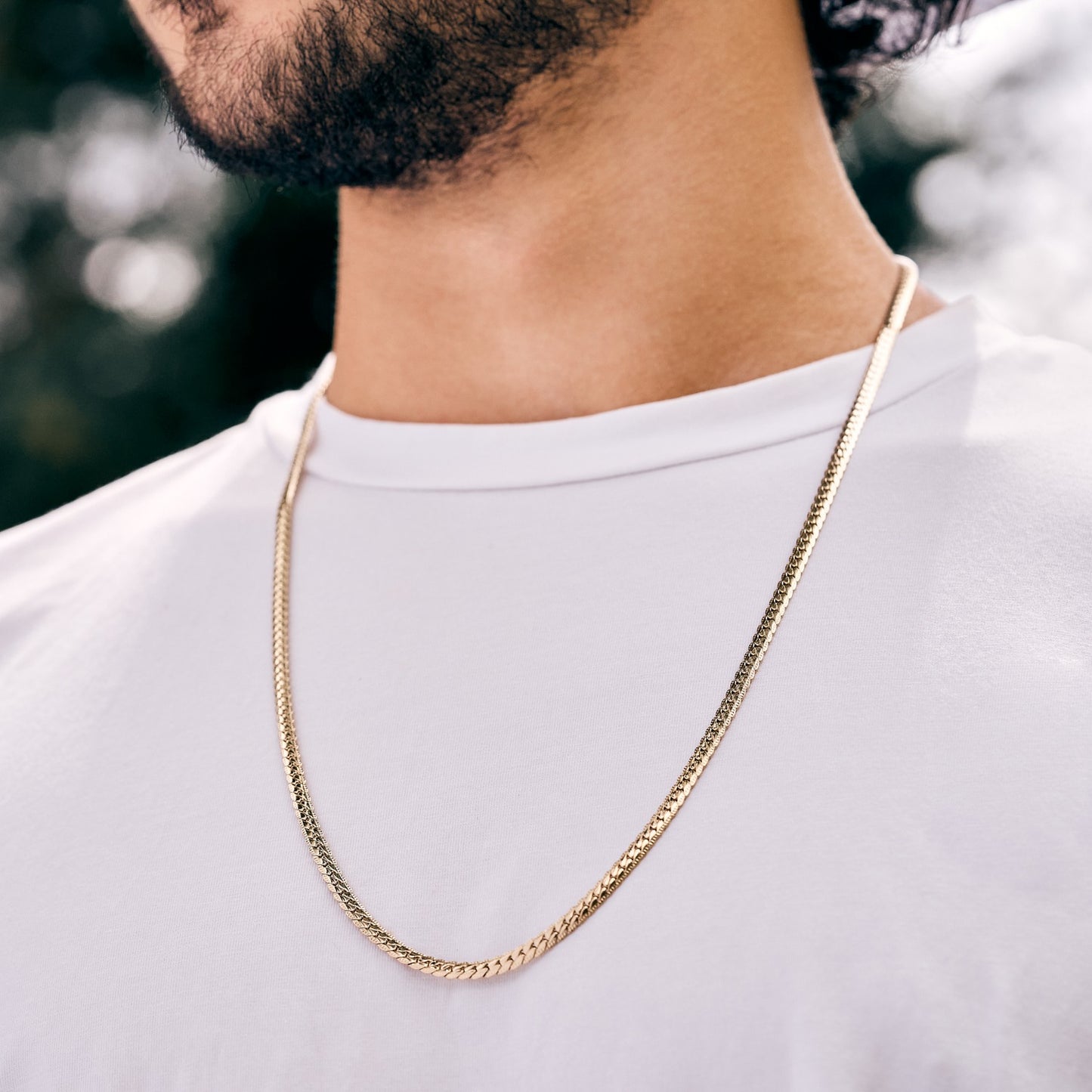 cadena tejido serpiente oro laminado 18k hombre villavicencio