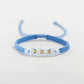 Pulsera de balines de oro 18k con perlas y pulsera azul - Brillo Encanto