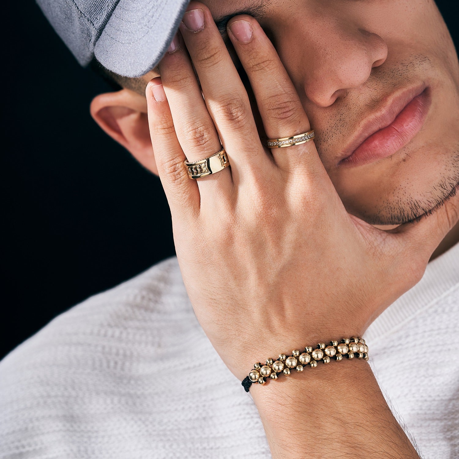 Anillo Oro laminado18K Circones Cristal Brillo Encanto